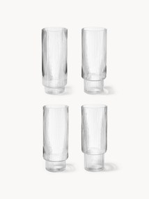Ručne fúkané poháre na kokteily's reliéfnym vzorom Ripple, 4 ks, 300 ml