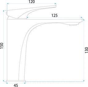 Rea Joe, umývadlová batéria h-165, zlatá matná, REA-B8990