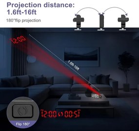 Projekčný digitálny budík DZ-673 s veľkým 7,9&quot; LED displejom