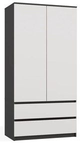 Šatní skříň Malwa SS-90 cm antracit/bílá
