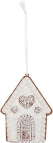 Závesná dekorácia zasnežená perníková chalúpka Frosted Ginger - 8*1*10 cm