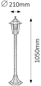 Rabalux 8240 - Vonkajšia lampa VELENCE 1xE27/60W/230V 105 cm