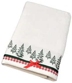 Froté osuška s žakárovou bordúrou Christmas biela, 70 x 130 cm