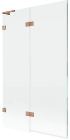 Mexen Lunar L, 2-krídlová vaňová zástena ľavá 110 x 150 cm, číre sklo, medená matná, 897L-110-100-65-00-L