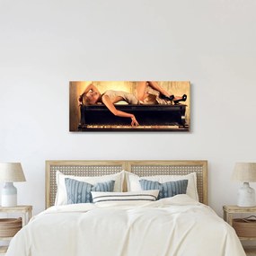 Obraz - Žena na klavíri (120x50 cm)