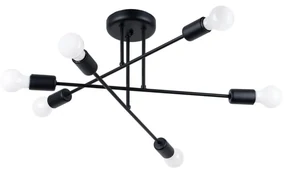 Sollux SL.1453 - Luster na tyči NORAH 6xE27/15W/230V čierna SLX1194