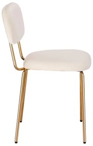 Jedálenská stolička LOUIS zamatová, zlatá / béžová