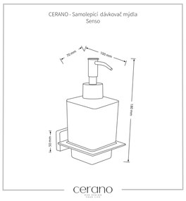 CERANO - Samolepiaci dávkovač mydla Senso - chróm, mliečne sklo, CER-CER-479950