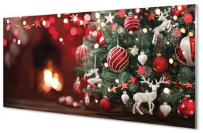 Nástenný panel  vianočné ozdoby 125x50 cm