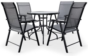 Záhradný jedálenský set Capri 80 cm + 4x kovová stolička Solano