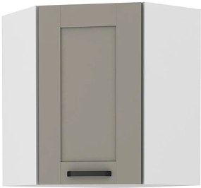 Horná rohová kuchynská skrinka Lucid 60x60 GN-72 1F (45°) (korpus: biela + front: mdf claygrey). Vlastná spoľahlivá doprava až k Vám domov. 1134670