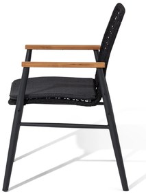 Jedálenská stolička s tíkovými opierkami rúk a textilným výpletom