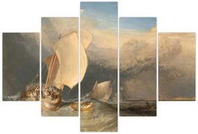 Obraz - William Turner, Fishing Boats with Hucksters Bargaining for Fish, reprodukcia (150x105 cm)