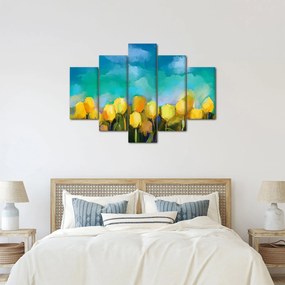 Obraz žltých tulipánov (150x105 cm)