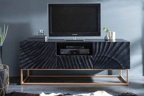 Luxusný stolík pod TV z masívu Scorpion Mango čierna 160cm