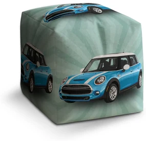 Sablio Taburet Cube Mini sedan Zelené pozadie: 40x40x40 cm