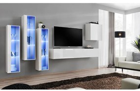Obývacia stena Switch Sklo +LED XIII Biely