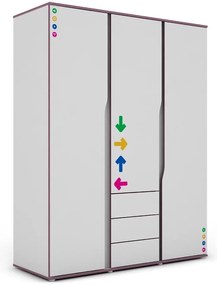 Skriňa Matrix 3D biely/fialový