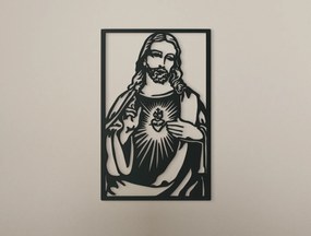 drevko Drevený obraz Srdce Ježišovo Rozmer obrazu: 44,5 x 28,5 cm, Farba dekorácie: Čierna
