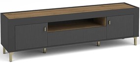 TV Stolík Mossa M08 2D1S dub whisky/čierna mat