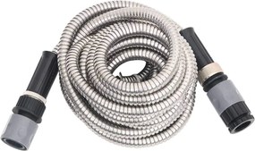 Záhradná hadica s tryskou, strieborná 0,6" 7,5 m, oceľ
