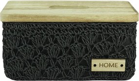 Háčkovaný obdĺžnikový košík š.26x16 h13,5cm