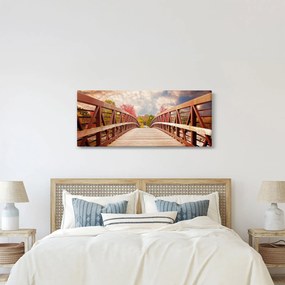 Obraz - drevený most (120x50 cm)