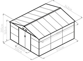 Záhradný domček G21 GAH 1300 - 340 x 382 cm, zelený 63900586