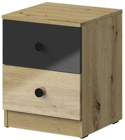 Nočný stolík Nero 09 Čierna Lesk