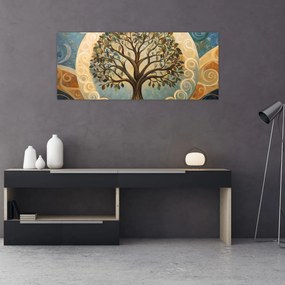 Obraz – Strom života a špirály (120x50 cm)