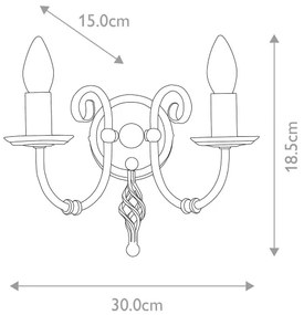 Elstead - Nástenné svietidlo ARTISAN 2xE14/60W/230V zlatá