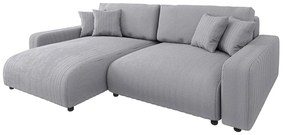 Svetlosivá menčestrová rozkladacia rohová pohovka (variabilná) Sara – Ropez