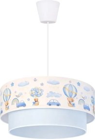 Brilagi-LED Detský luster na lanku BOBO 1xE27/60W/230V pr.40 cm krém./modrá/medvedík