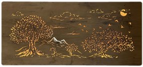 Podsvietený obraz na stenu Štyri stromy