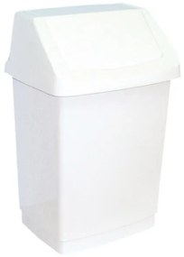 Odpadkový kôš s vekom plastový 15 l, biela