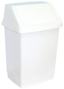 Odpadkový kôš s vekom plastový 15 l, biela