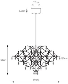 Markslöjd 108870 - LED Stm. krišt. luster na lanku EFESOS LED/25W/230V pr. 80 cm