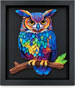 Drevené puzzle Sova s rámikom - 178 dielikov