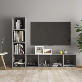 TV skrinky 2 ks betónové sivé 142,5x35x36,5 cm drevotrieska 3079929