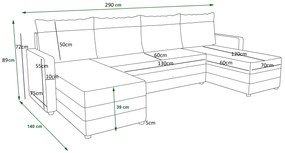 Rohová sedacia súprava U Pure U Bis (tmavohnedá + béžová). Vlastná spoľahlivá doprava až k Vám domov. 1057417