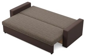 Trojmiestna rozkladacia sedačka LUNA hnedá / cappuccino