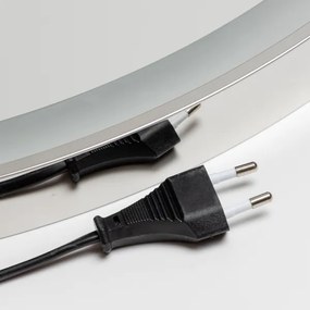 Brilagi-LED stmievateľné vyhrievané zrkadlo s podsvietením, hliníkový profil ALU PRO LED/18W/230V, priemer 60 cm, IP44, lesklý chróm