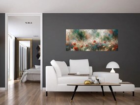 Obraz – Abstrakcia poľa s makmi (120x50 cm)