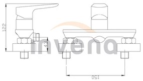 Invena Dokos, nástenná sprchová batéria, čierna-chrómová, INV-BN-19-004-V