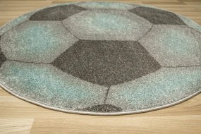 Koberec Lima G758A Football, grafitový / tyrkysový kruh