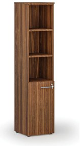 Kombinovaná kancelárska skriňa PRIMO WOOD, dvere na 2 poschodia, 400 x 420 x 1781 mm, orech