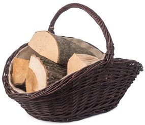 ČistéDrevo Prútený kôš na drevo tmavý