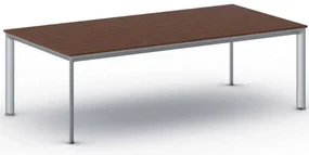 Rokovací kancelársky stôl PRIMO INVITATION, 240x120 cm, sivostrieborná podnož, čerešňa
