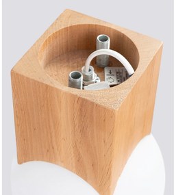 Stropné svietidlo v prírodnej farbe so skleneným tienidlom 12x12 cm Rayer – Sollux