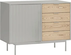 Teulat Sierra drevená komoda so zásuvkami - Sivá - 108 cm